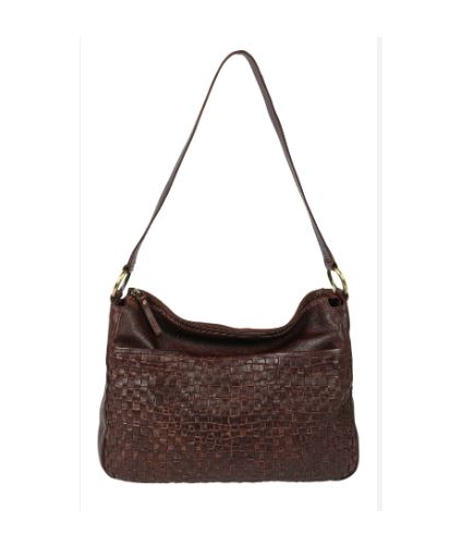 Eve Hand Woven Slouchy Shoulder Bag Chocolate