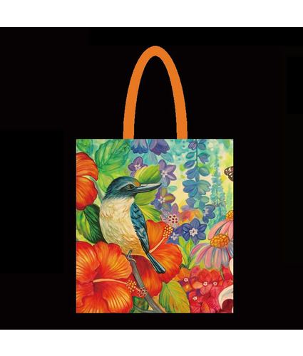 Flower and Kingfisher Tote Bag