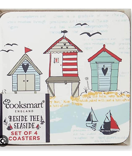 By the Seaside Set of 4 Cork Coasters