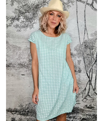 Mint Check Polka Dress