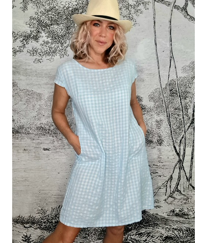 Baby Blue Polka Dress Cotton