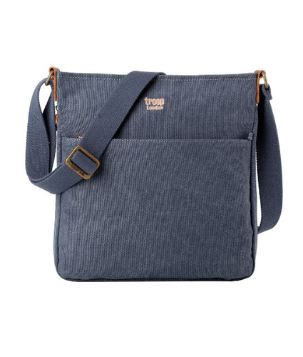 Classic Zip Top Shoulder Bag - Blue