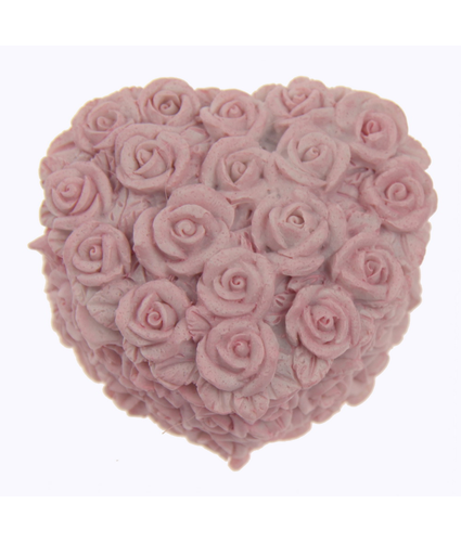 Rose Ceramic heart Trinket box Pink