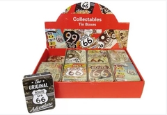 Collectible Route 66 Tins with Motorbike Pictures