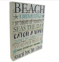Textured Art Sign Beach Knowledge