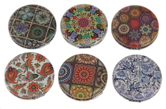 Round Compact Mirror - Assorted Colourful Designs
