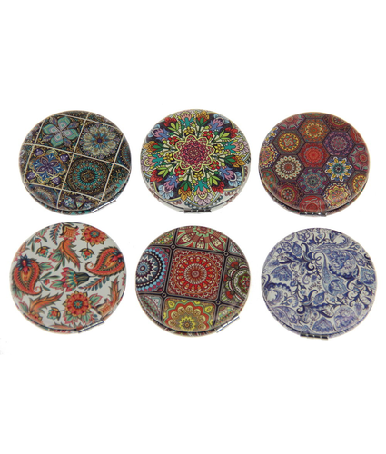 Round Compact Mirror - Assorted Colourful Designs