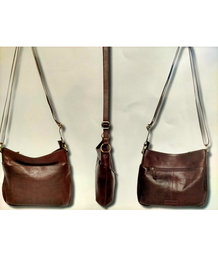 Slim Line Cross Body Bag in chocolate