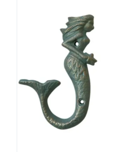 Cast Iron Mermaid Hook green