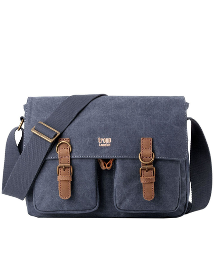 Classic Satchel Bag Blue Canvas