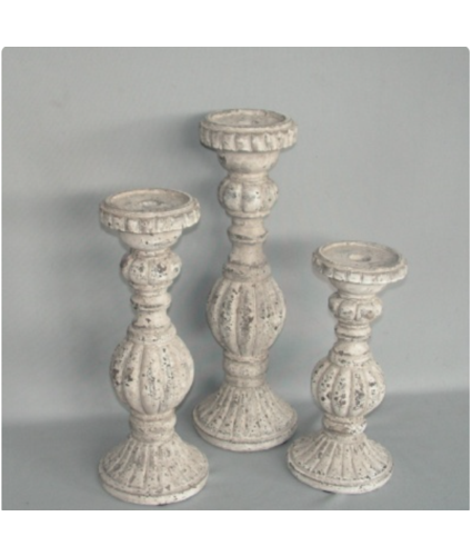 Concrete Look Candlestick Medium