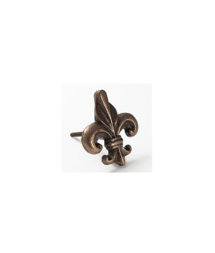 Fleur de lis Cast iron knob.				