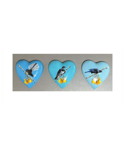 12cm Native Birds Ceramic Heart