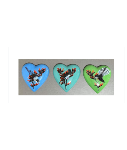 12cm Native Birds Ceramic Heart