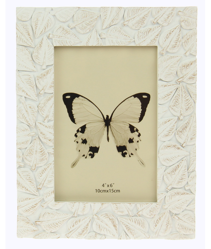 Leaves collage photoframe White