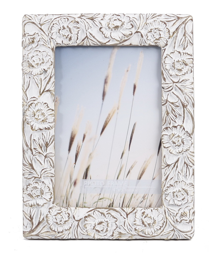 Flower design 4x6 photo frame Natural