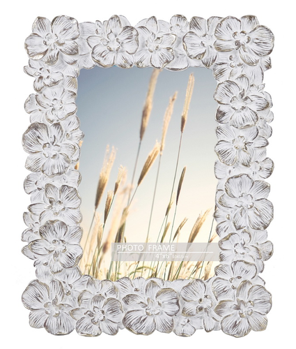 Flower 4x6 photo frame Natural