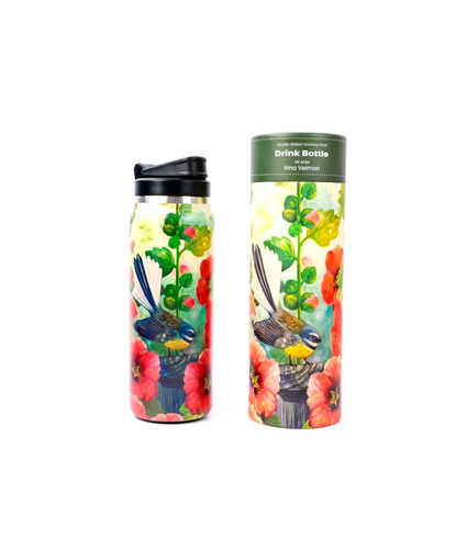 Fantail Pink Flowers Drink Bottle