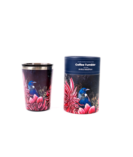 Tui in Pink Flowers Coffee Tumbler