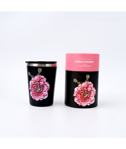 Two Fantails on Pink Flower Coffee Tumbler