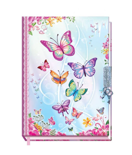 Mini Butterfly Lockable Diary