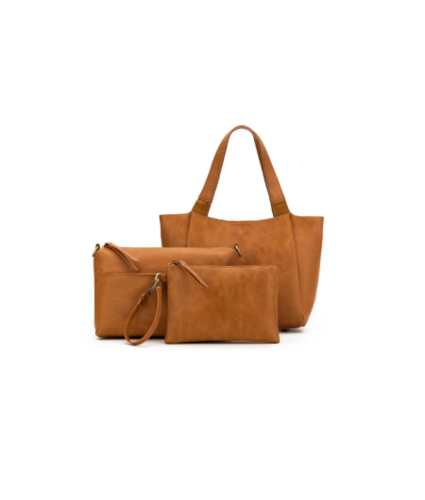 Mini Evelyn 3 Piece handbag Set in Tan