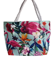 Beach Bag Pink Flamingos