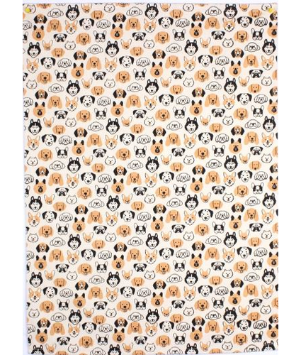 Tea Towel with printed Dog Look design