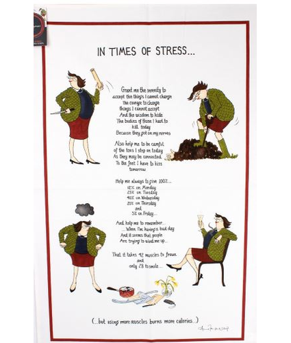 "In Times of Stress" tea towel