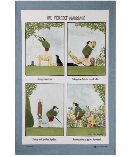 "Perfect marriage" tea towel