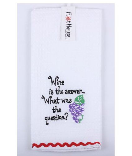 Tea towel "Wine Is The Answer... What Was The Question"