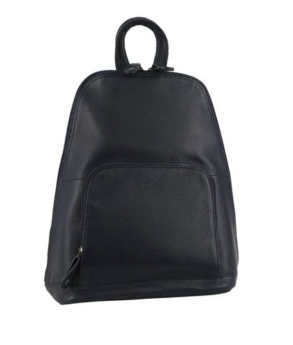 Navy Leather Backpack Bag 