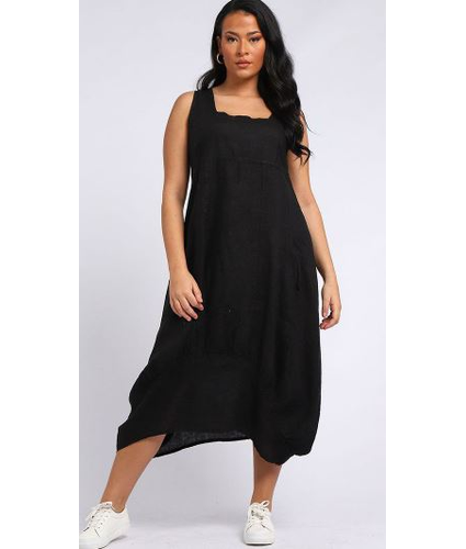 Gabriella Linen Dress Black