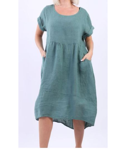 Charlotte Linen Dress Sage