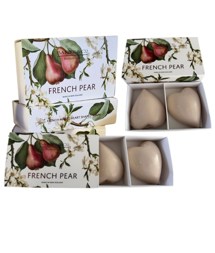 French Pear Boxed Heart Soaps x2