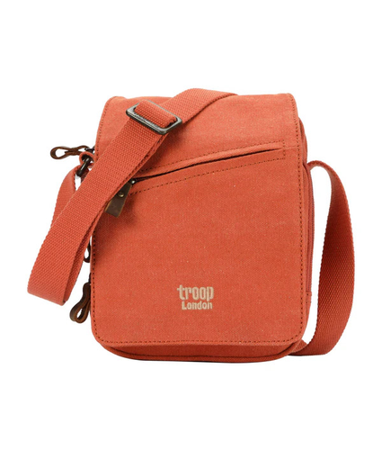 Classic Small Zip Front Cross Body Bag - Orange