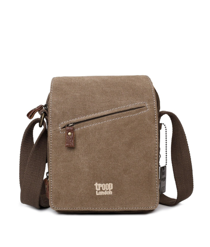 Classic Small Zip Front Cross Body Bag - Brown