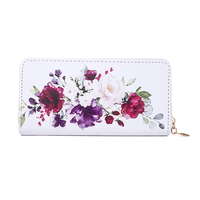 Rose Bouquet Zipped Wallet