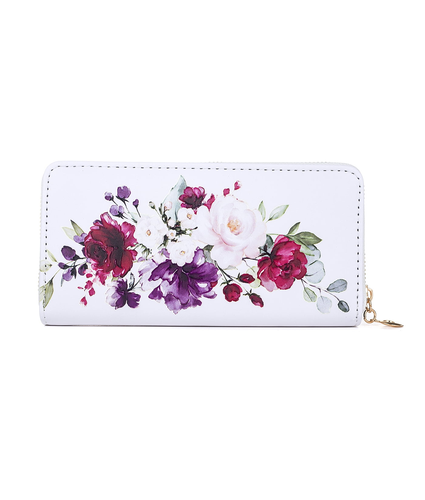 Rose Bouquet Zipped Wallet