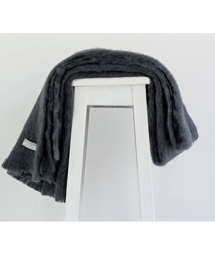 Mohair Knee Throw in Charcoal