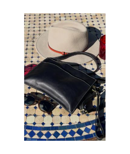 Leather Shoulder Bag in Black