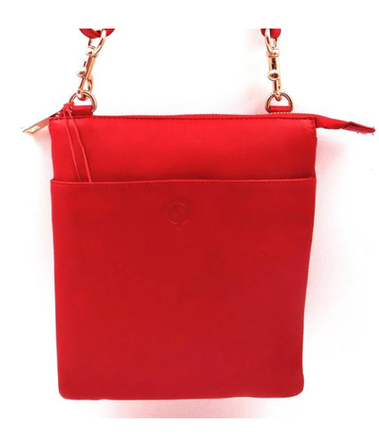 Red Cross Body Leather Bag