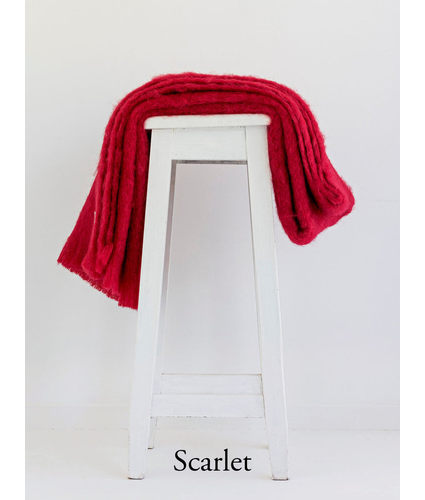Scarlet NZ Mohair Full Throw