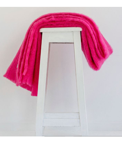 Hot Pink NZ Mohair Full Throw