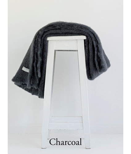 Charcoal NZ Mohair Full Throw