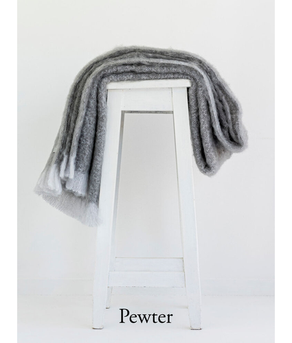 Pewter NZ Mohair Full Throw