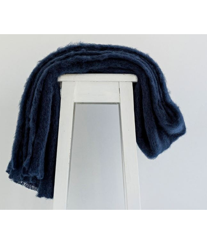 Navy NZ Mohair Full Throw