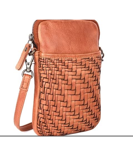 Rosebery Leather Phone Bag Cognac