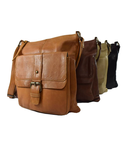 Audrina Cross Body Leather Bag Brown