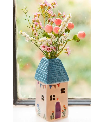 House Bud Vase Teal